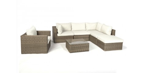 Broadway Rattan Gartenmöbel, Überzug Beige