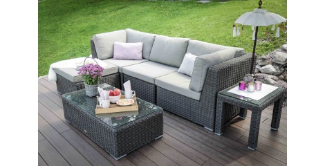 Rattan Gartensofa braun