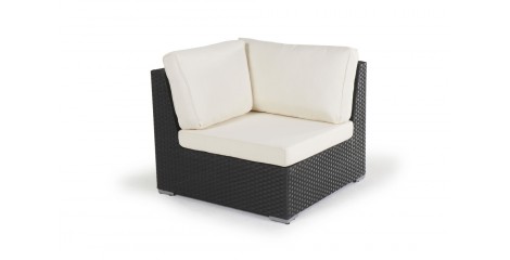 Newcastle Rattan Lounge Gartenmöbel Eckteil schwarz