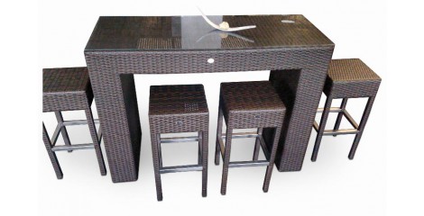 Bar Mini aus Kunststoffgeflecht braun