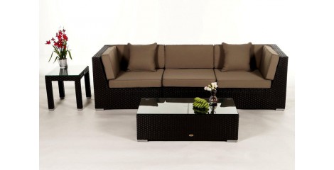 Bellaria Rattan Gartenmöbel: Überzugsset Sandbraun