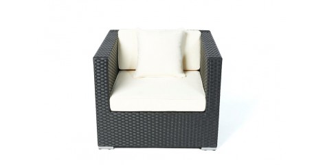 Rattan Gartenmöbel: Chefsessel Schwarz