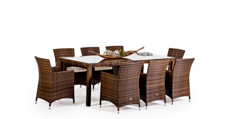 Rattan Gartenmöbel Tisch und Stuhl Nairobi Dining 220