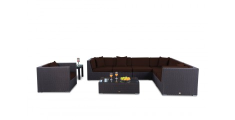 Rattan Lounge Tranquillo Loungepolster Überzug braun