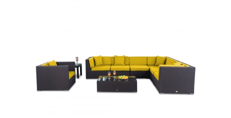 Rattan Lounge Tranquillo Loungepolster Überzug gelb