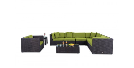 Rattan Lounge Tranquillo Loungepolster Überzug grün