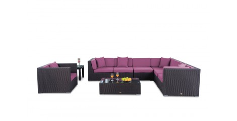 Rattan Lounge Tranquillo Loungepolster Überzug lila