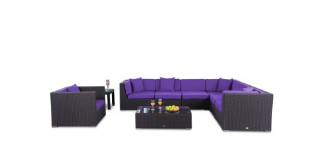 Rattan Lounge Tranquillo Loungepolster Überzug Violett