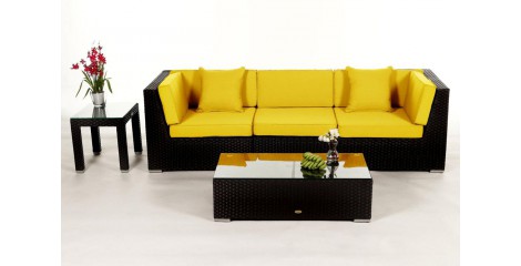 Bellaria Rattan Gartenmöbel: Überzugsset Gelb