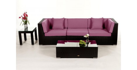 Bellaria Rattan Gartenmöbel: Überzugsset Lila