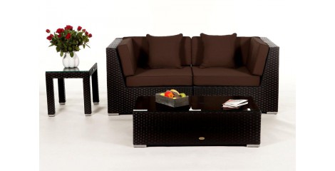 Sunrise Rattan Lounge: Polsterbezug Braun