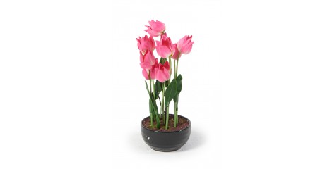 Tulpenstrauss: Kunstblumen Leandra pink