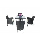 Rattan Gartentisch Set Balcony mit Califonia Stühlen