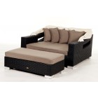 Rattan Gartenmöbel Sonnenliege Lounge Beach Chair, Überzug Sandbraun