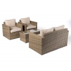 Rattan Gartenmöbel Set Dubai natural round