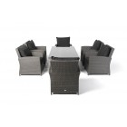 Ellis Rattan Lounge Dining Tisch Set mix grau