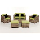 Rattan Gartenmöbel: Luxury Delux Lounge, Überzug Grün