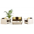 Holz Gartenmöbel Lounge Sitzgruppe aus Kiefernholz Cuba old white
