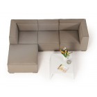Gartenlounge Emma 3er Sofa sandbraun