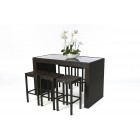 Rattan Gartenmöbel Bar Black Glass Braun