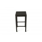 Rattan Barhocker Black Glass Braun