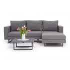gartenmöbel lounge thomson grau mit blumen deko