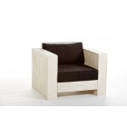Holz Gartenmöbel Lounge Sessel aus Kiefernholz Cuba old white
