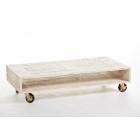 Holz Gartenmöbel Lounge Tisch mit Räder aus Kiefernholz Cuba old white