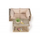 kleine rattan lounge brandy natural polster sandbraun