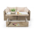 kleine rattan lounge brandy natural tisch verstellbar