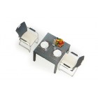 Leon Rattantisch - 2 Stühle schwarz von oben