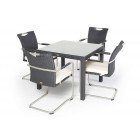 Leon Rattantisch - 4 Stühle schwarz