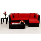 Leonardo Rattan Lounge Überzug Rot