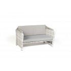 Lorena Rattan Lounge Chair weiss grau - Sonnendach unten