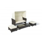 Rattan Lounge Chair Lorena - Glasplatte für Bank