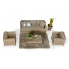 Lounge Luxury 3er natural - Rattan Gartenmöbel