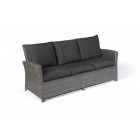 Lucy Rattan Lounge Dining Gartenmöbel 3er Sofa mix grau