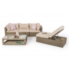 lunes lounge natural round rattanlounge set