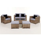 Rattan Gartenmöbel: Luxury Delux Lounge, Überzug Blau