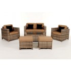 Rattan Gartenmöbel: Luxury Delux Lounge, Überzug Caramel