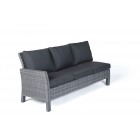 Manchester Rattan Gartenmöbel Lounge Dining Escksofa mix grau