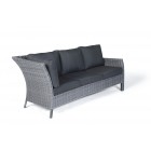 Manchester Rattan Gartenmöbel Lounge Dining Sofa mix grau