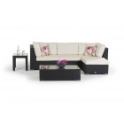 Melrose Rattan Gartenmöbel Lounge Set schwarz