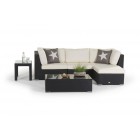 Melrose Gartenmöbel Rattan Lounge schwarz