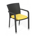 Maimi Rattan Gartenstuhl Polsterbezug Gelb