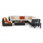 Newcastle Rattan Lounge Gartenmöbel Set schwarz