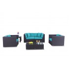 Bilbao Rattan Gartenmöbel Set Überzug aqua