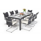 rattan gartentisch leon 8 stuehle schwarz