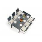 Rattan Gartentisch von oben Leon schwarz