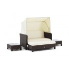 Rattan Lounge Chair Lorena - Glasplatten Set für Hocker